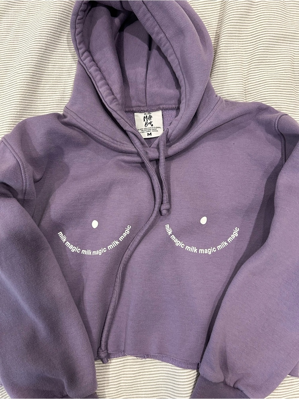 Purple Cropped Hoodie - Women's M